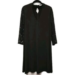 Eliza J | Dresses | Eliza J Smocked Trim Long Sleeve Velvet Burnout Dress  In Black Nwt | Poshmark